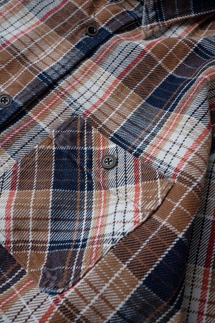 MS001G (BLC) INDIGO CHECK FLANNEL SHIRT,BLUE, medium image number 24