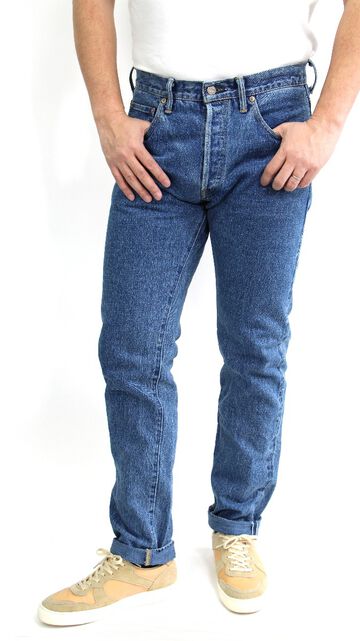 YU9983STHT 16.5oz Natural Indigo "Yurai" Stone Wash High Rise Tapered Jeans-One Washed-28,, small image number 1