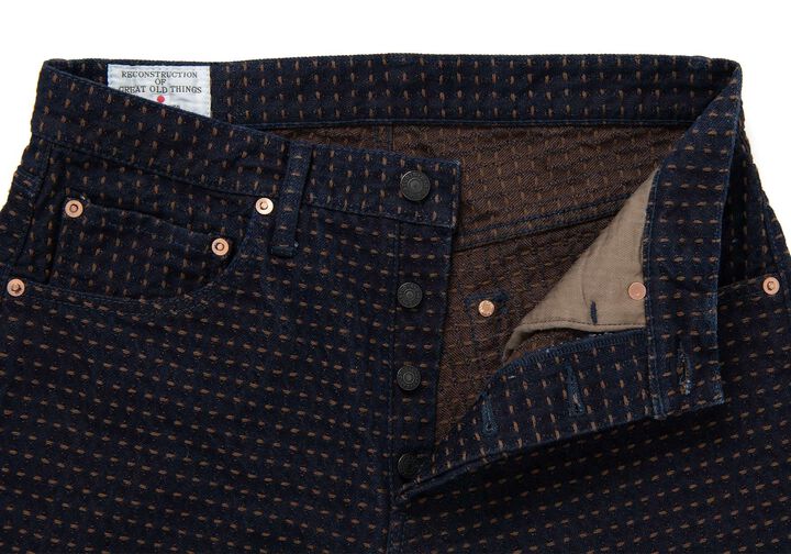 D1897 15oz Kakishibu Sashiko Jeans Relax Tapered,, medium image number 2