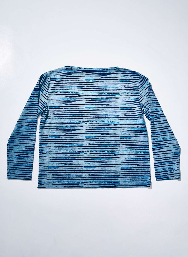 SJIT26-103 Indigo Stripe T-shirt "Long sleeve",, medium