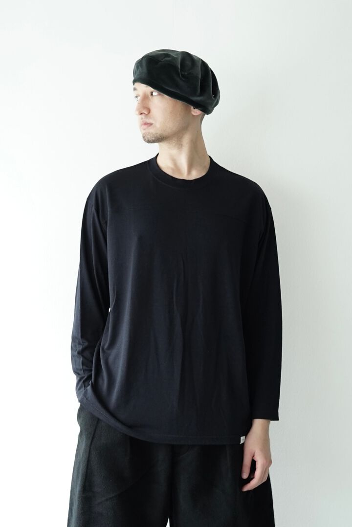 【CAPERTICA】CAP707CS14 Super140s Washable Wool DC_jersey / L/S FootBall Tee,DARKNESS, medium image number 4