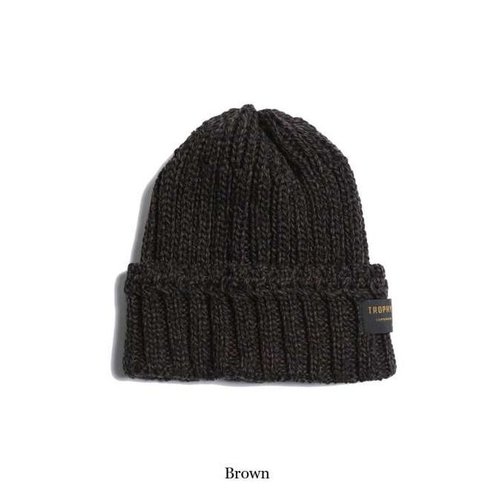 TR24AW-704 LOW GAUGE KNIT CAP (BLACK, BROWN,GRAY),BROWN, medium image number 0