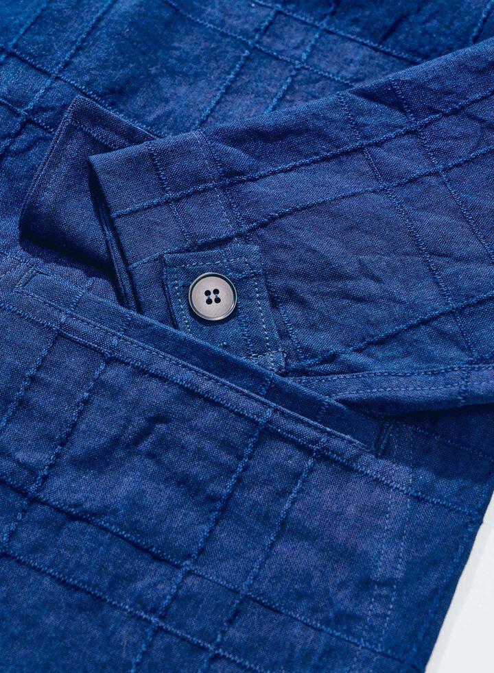 SJSJK26-ARS Indigo Sashiko Lattice Dobby Jacket,, medium image number 3