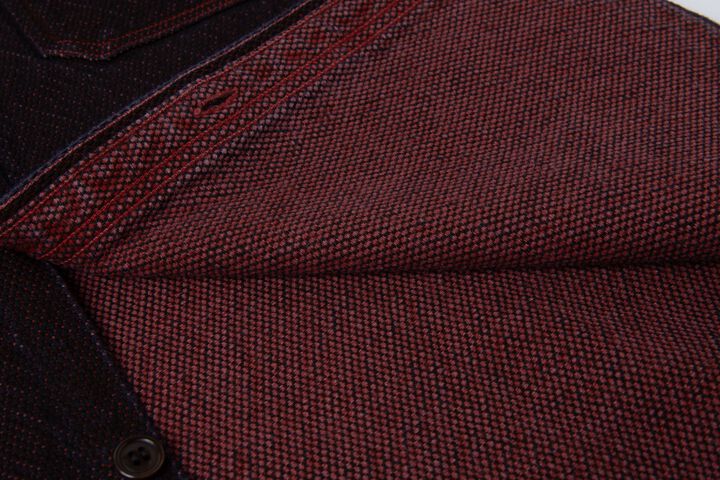 【Pre-Order】5755 13oz Bengara-dyed Sashiko Shirts,RED, medium image number 4