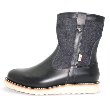 MD-019 Momotaro Jeans Denim Farmer Boots (Black),, small image number 1