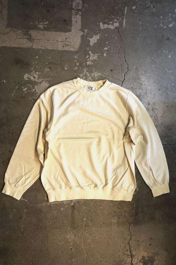 01-0044 Light Weight French Terry Crewneck Sweat Shirt (43  PALE YELLOW),, medium