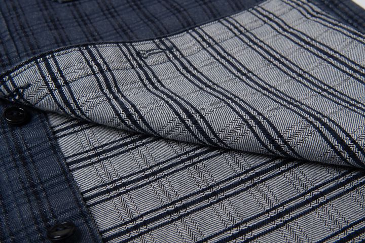 5734 13.0oz Jacquard Check Shirts,NAVY, medium image number 4