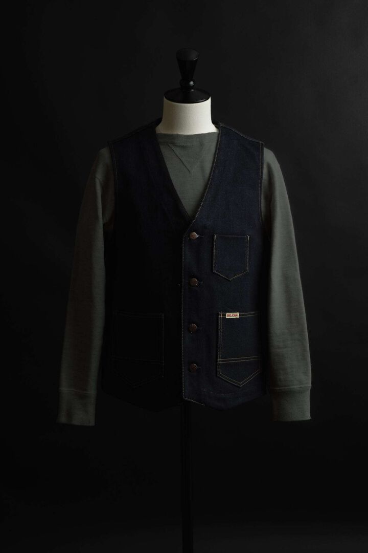 M602G 23OZ M1 HEAVY OZ DENIM VEST,, medium