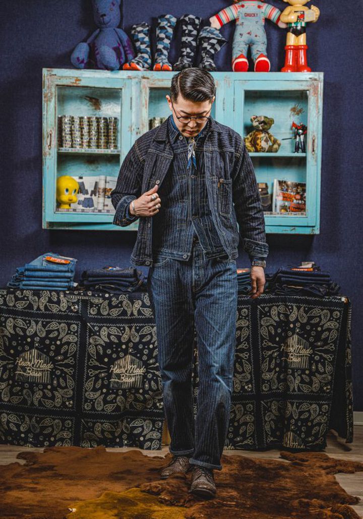 GZ-16LST-03 16oz Drop Needle Herringbone Loose Straight Jeans -One Wash-30,, medium image number 7