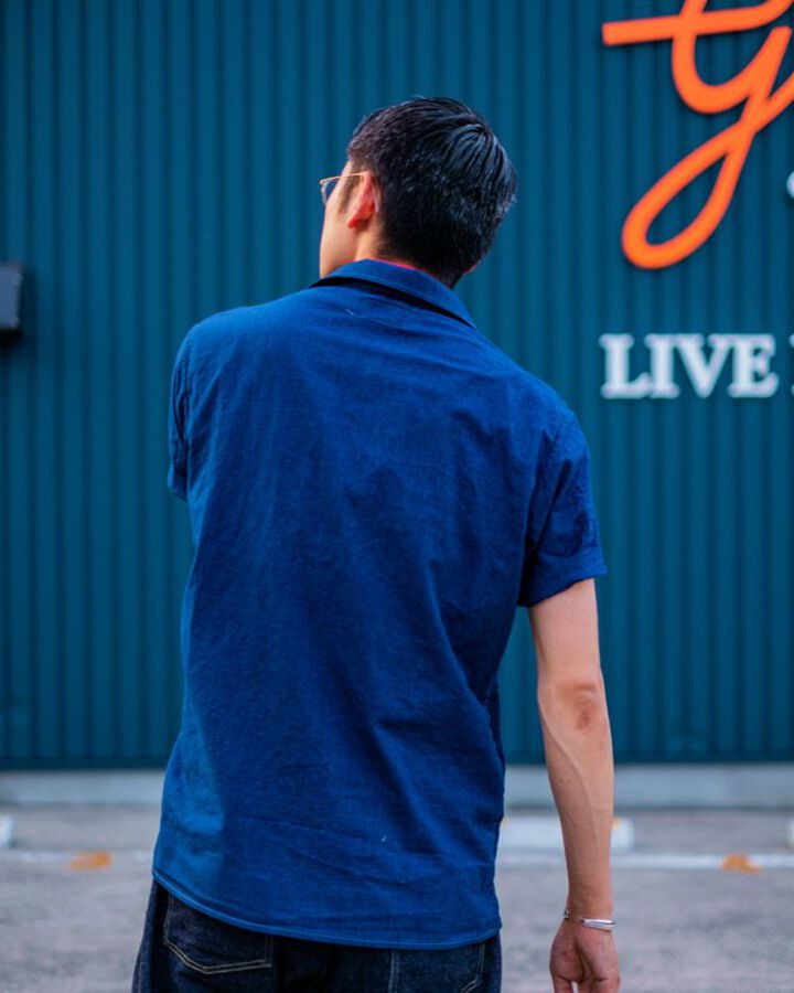 GZ-ITLS-0407 Italian Collar S/S Shirts D.ID-LIGHT INDIGO-4L,LIGHT INDIGO, medium image number 7