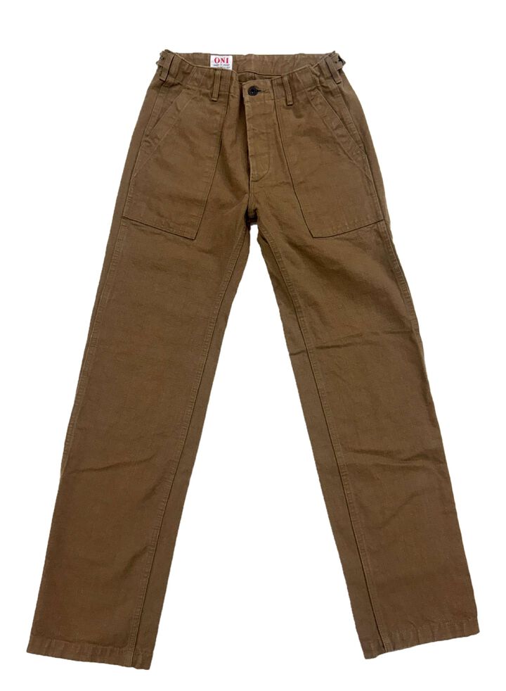 ONI207-HOX-BRK 13oz Sulfur dye Heavy Oxford Brown Khaki Baker Pants,, medium image number 4