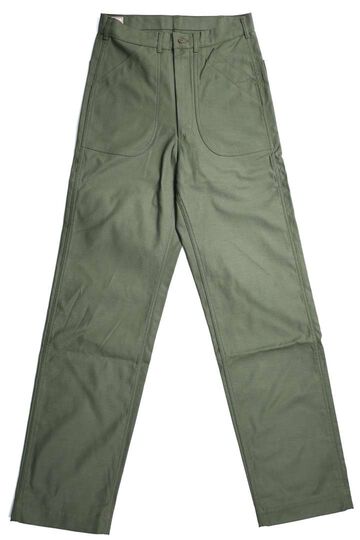 Lot 225 BACK SATIN BAKER PANTS,OLIVE DRAB, small image number 8
