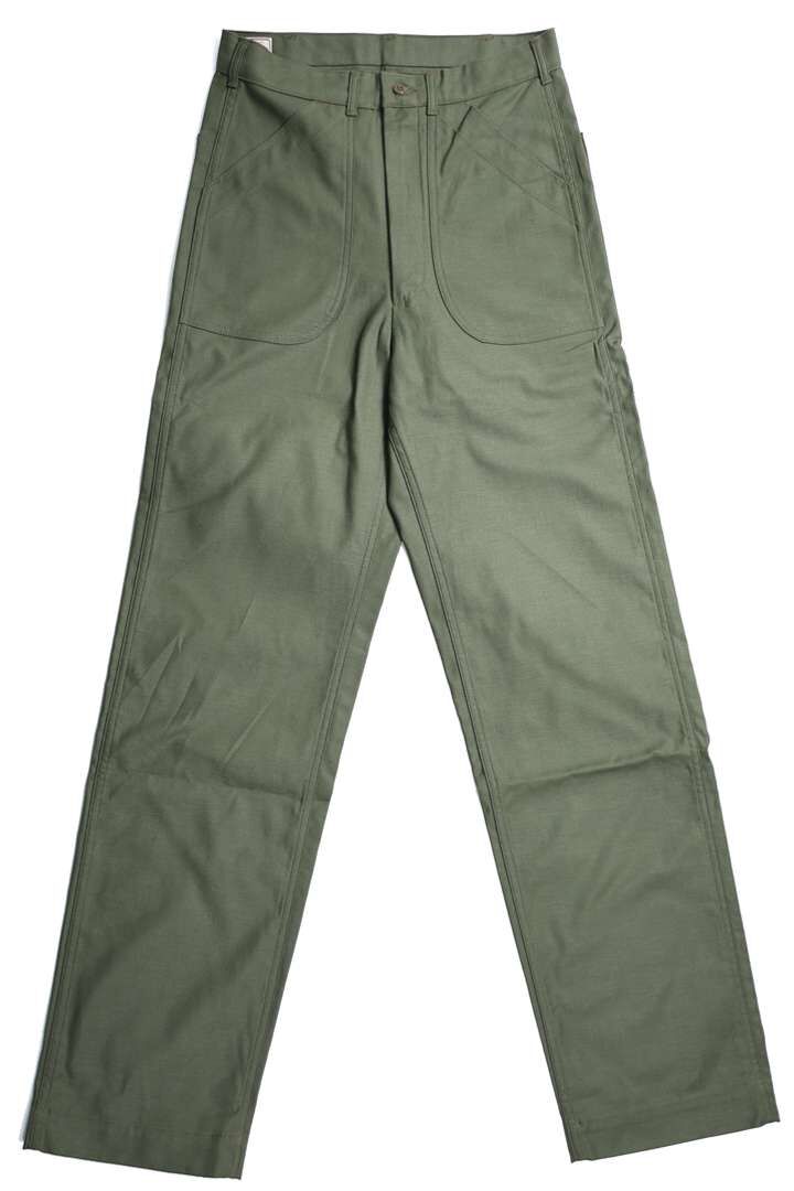 Lot 225 BACK SATIN BAKER PANTS,OLIVE DRAB, medium image number 8