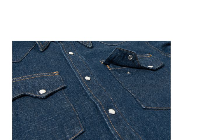 D5701 12.8oz Natural Indigo Denim Western Shirts -One Wash-46,, medium image number 7