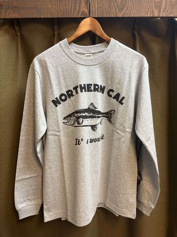 BR-26125 16/- Slaps L/S Print T-Shirt 【NORTHERN CAL】,GREY, small image number 0