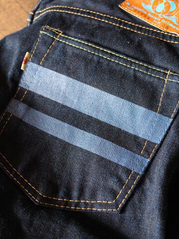 DE004 denimio collab. original cobalt blue selvedge 14oz slim tapered,, small image number 18