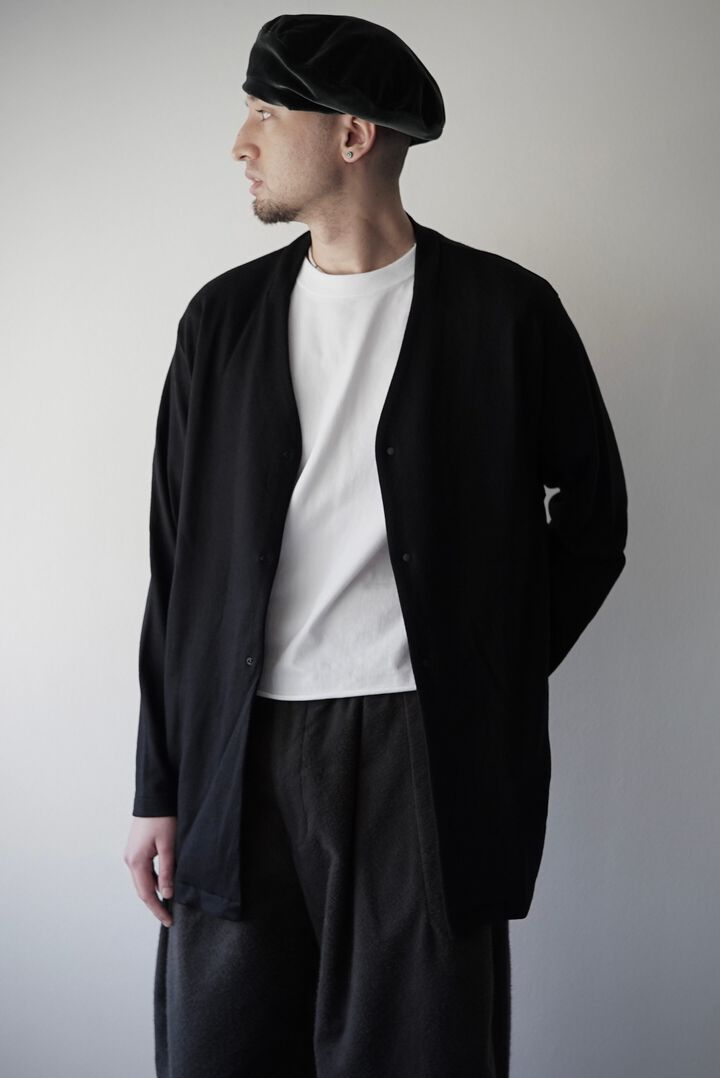 【CAPERTICA】CAP707CS09 Super140s Washable Wool MW_Jersey / Long Cardigan,BLACK, medium image number 3