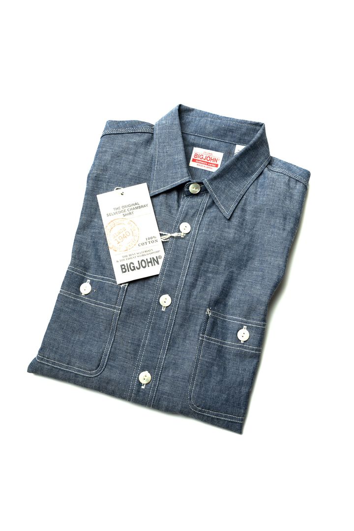 MS003R SELVEDGE CHAMBRAY SHIRT,NATURAL, medium image number 7