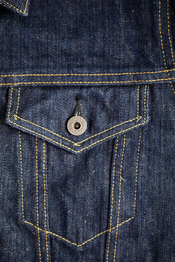 ONI-02527P-KIWAMI 16oz Natural Indigo 3rd Type Jacket with Handwarmers-One Wash-40,, small image number 3