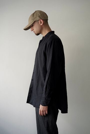 241SH08 ND-Linen Poplin / Granpa Shirts,LOGWOOD BLACK, small image number 2