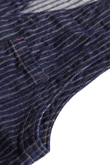 ONI05100-HJS Drop-Needle Stiching Jacguard Stripe Denim Vest-One Wash-44,, small image number 6