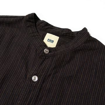 F3511 VINTAGE STRIPE BAND COLLAR SHIRT,BLACK, small image number 2