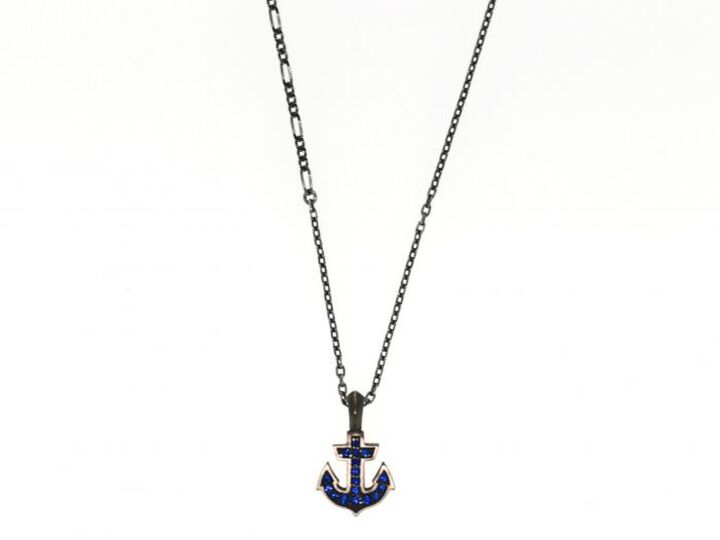 HYJK-136BL-SV Silver Blink Anchor Necklace,, medium image number 1
