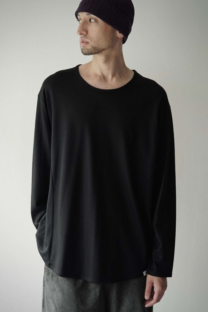 【CAPERTICA】CAP708CS27 Super140s Washable Wool MW_Jersey / Solid L/S Tee,, medium