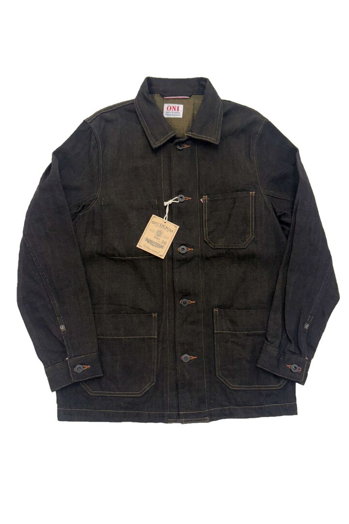 ONI03100-BKOL 12.5oz Black x Olive Selvedge Denim Coverall,, medium