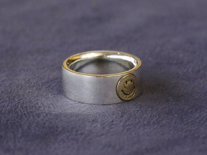 HYJK-208 Flat Silver Smile Ring,, medium image number 1