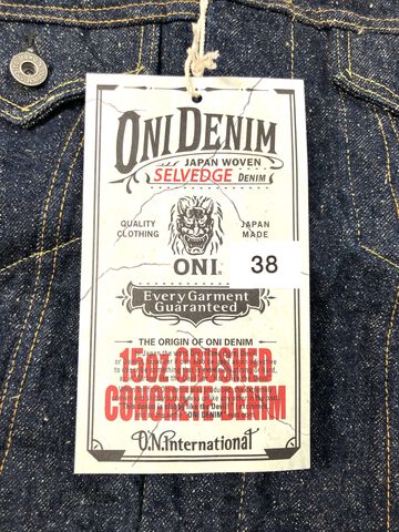 ONI02527P-CCD-Kabuki 15oz Crushed Concrete Denim Kabuki Selvedge TypeⅢ Jacket with handwarmer,, small image number 3