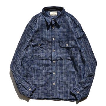 SSS21IK PURE INDIGO ICHIMATSU WORK SHIRT-INDIGO KOUSHI-XS,INDIGO KOUSHI, small image number 11