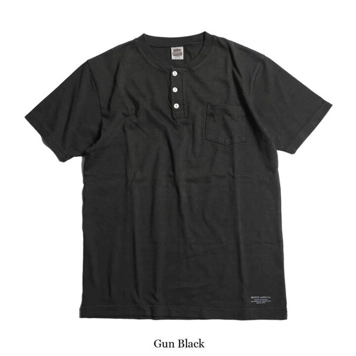 TE-06 OD Henley Tee,BLACK, medium image number 0