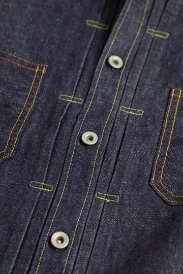 F3484 10OZ DENIM COAL MINER SHIRT SELVEDGE DENIM (INDIGO)-One Wash-M,, small image number 6