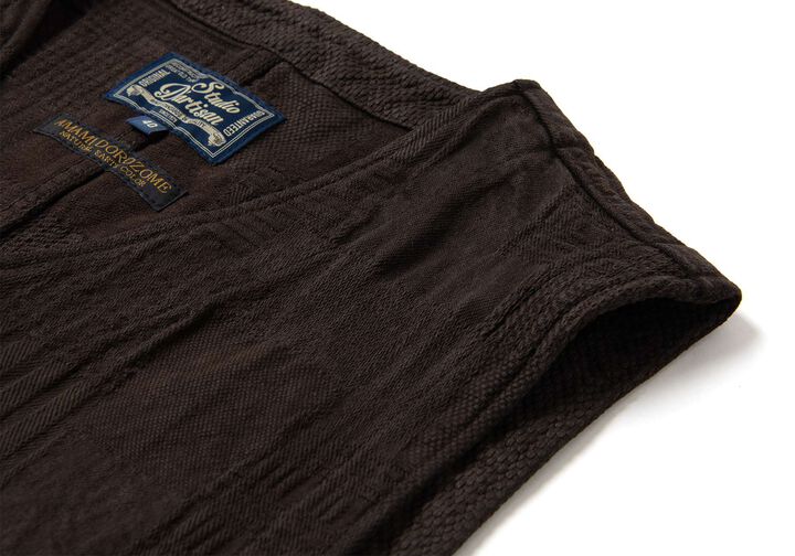 4605 Amami Mud Dyed Jacquard Vest,BROWN, medium image number 10