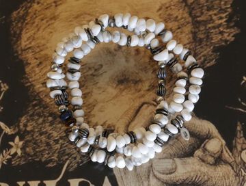 16AHK-454 Tumble Stone Long Bracelet -Howlite-,, small image number 0