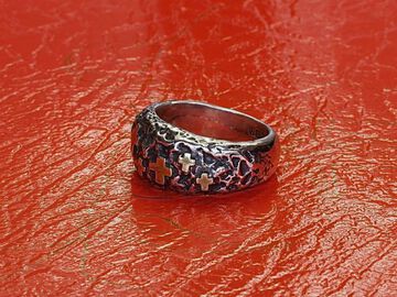 HYAS-273 Brass Cross Rough Cross Ring,, small image number 7