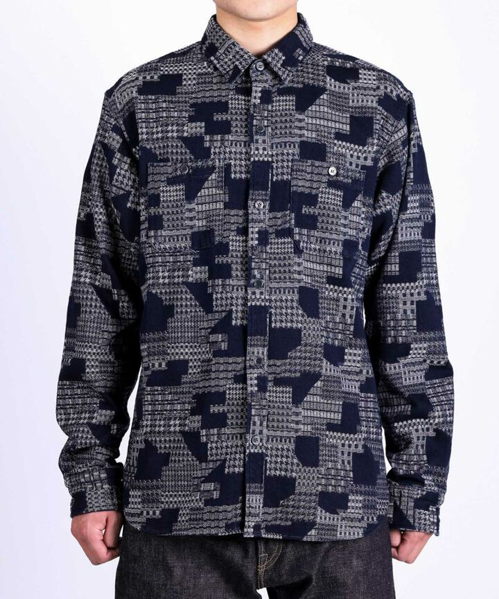 MXLS1015 INDIGO JACQUARD SHIRTS