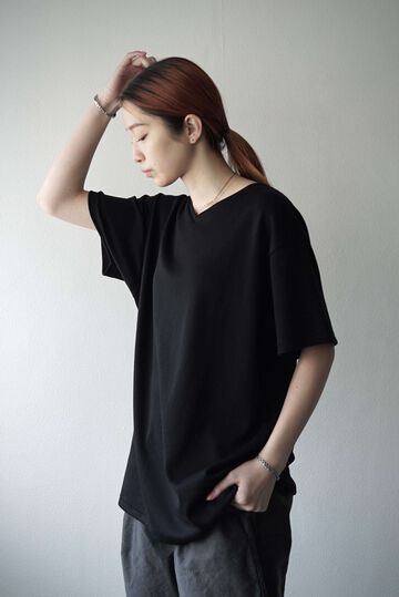 CAP708CS34 Super Soft Cotton / V_Neck Tee (BLACK),BLACK, small image number 7