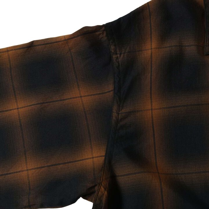 BR-25219 OMBRE CHECK S/S SHIRTS,BROWN, medium image number 3