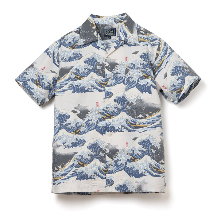 SP-092 45th Fugaku 36-Kei "The Great Wave" Aloha Shirts,IVORY, medium image number 0