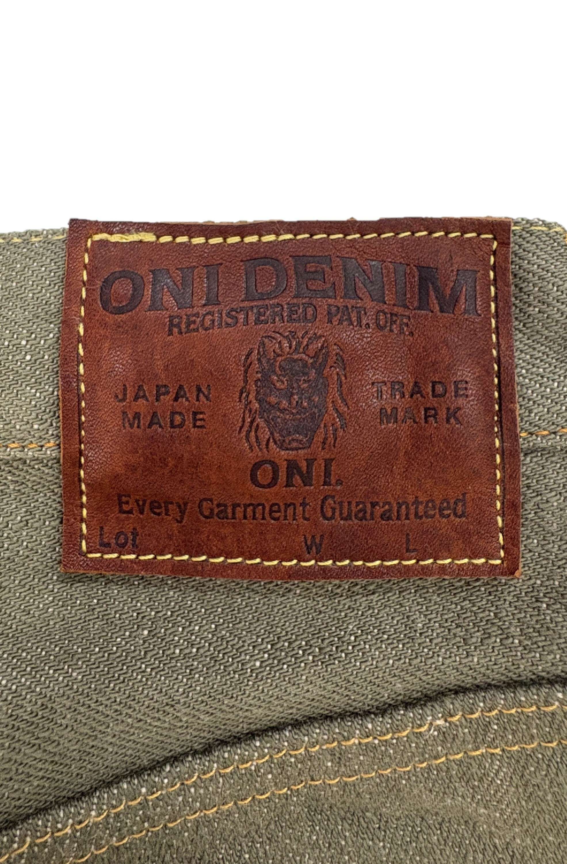 DENIMIO | ONI266-OLD18 18oz Olive Denim Relax Straight