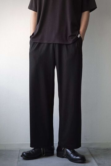【CAPERTICA】CAP708PT30 Super140s Washable Wool MW_Jersey / Wide Leg Pants,EBONY, small image number 4