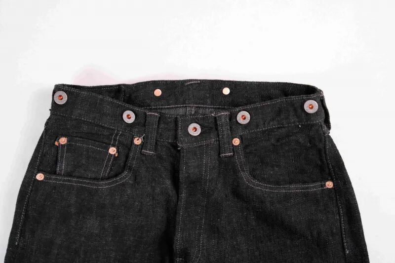 DENIMIO | GZ-HRJSK-BK 15oz Skein (Kase) Dyed Heritage Jeans (Black)