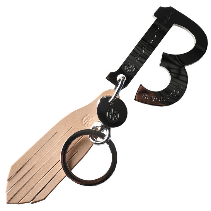 PAILOT RIVER PR-KHOB-R3 Pilot River / Keychain PR-KHOB-R3 (Oil Leather Black, Oil Leather Red Brown, Oil Leather Dark Brown, Saddle Leather Natural),SADDLE LEATHER NATURAL, medium