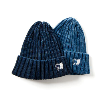 7481 Indigo knit cap(2 COLORS),LIGHT INDIGO, small image number 0