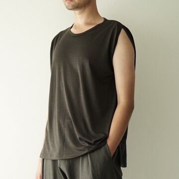 【CAPERTICA】CAP706CS29 Washable Wool Tank Top-EBONY-1,EBONY, small image number 19