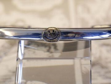 14AO-345 Circle Silver Bangle -K10smile-,, small image number 1