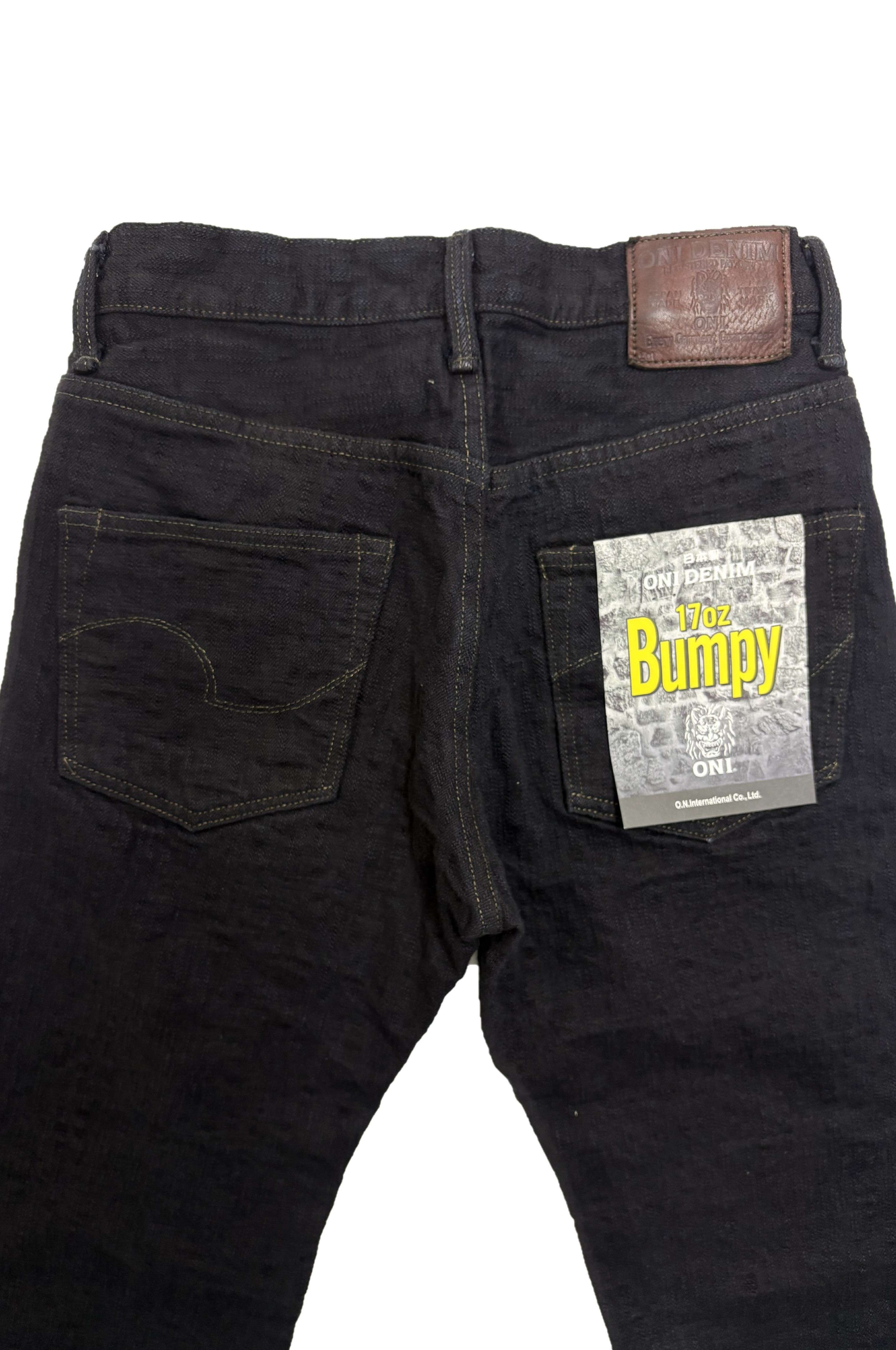 DENIMIO | ONI-277Bumpy-黒 (Black) 17oz Bumpy Denim Just Right Straight