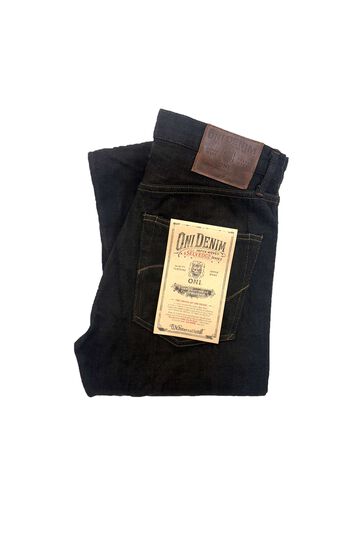 ONI246-BKOL 12.5oz Black x Olive Selvedge Denim Neat Straight,, small image number 0